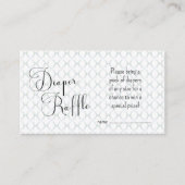 ブルーベビーキャリッジパターンおむつラッフルカード エンクロージャーカード (正面)