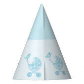 ブルーベビーキャリッジベビーシャワーパーティーハット パーティーハット (裏面)
