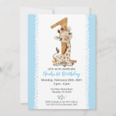 ブルーベビーキリン1st誕生日 招待状 (正面)