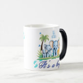 「ブルーベビーサファリ – 男の子だ!」 魔法熱リビール モーフィングマグカップ (正面右)