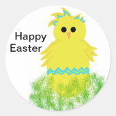 ブルーベビーシック卵イースター ラウンドシール (正面)