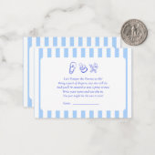 ブルーベビーシャワーおむつラッフルゲーム座席表 ノートカード (正面/裏面インサイチュ)