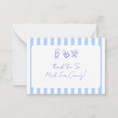 ブルーベビーシャワーおむつラッフルゲーム座席表 ノートカード (裏面)