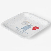 ブルーベビーシャワーかわいい物干し ペーパープレート (傾斜あり)