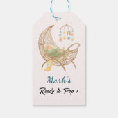 ブルーベビーシャワーのギフトタグ - カスタムベビーネーム ギフトタグ (裏面)