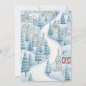 ブルーベビーシャワーの招待状。冬のテーマ 招待状 (裏面)