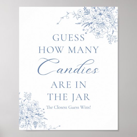 ブルーベビーシャワーはキャンディの数を推測 ポスター (正面)