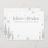 ブルーベビーシャワーアドバイスカードお母さん、両親 アドバイスカード (正面/裏面)