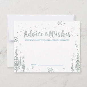 ブルーベビーシャワーアドバイスカードお母さん、両親 アドバイスカード