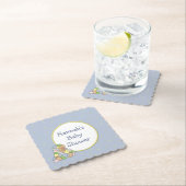 ブルーベビーシャワーカスタム紙コースター ペーパーコースター (インサイチュ)