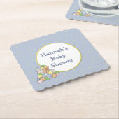 ブルーベビーシャワーカスタム紙コースター ペーパーコースター (アングル)