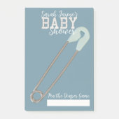 ブルーベビーシャワーゲームおむつポストイットノートをピン ポストイット (正面)