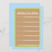 ブルーベビーシャワーシック自然がベビーカードを希望 招待状 (正面/裏面)