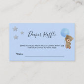 ブルーベビーシャワーテディボーイおむつラッフルチケット エンクロージャーカード (正面)