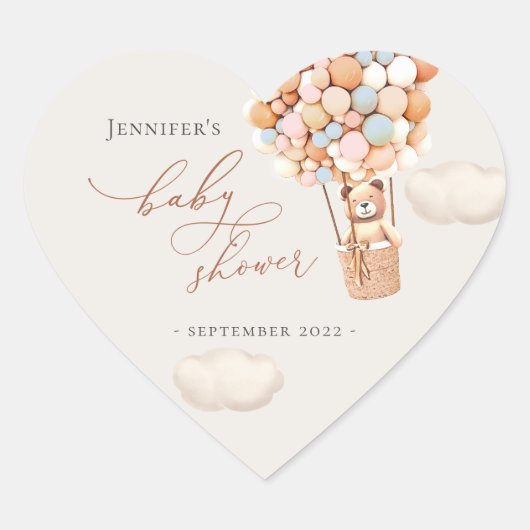 ブルーベビーシャワーハートシールを待つ ハートシール (正面)