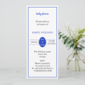 ブルーベビーシャワーパーソナライズされた 招待状 (スタンド正面)