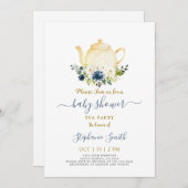 ブルーベビーシャワーパーティー招待状 招待状 (正面/裏面)