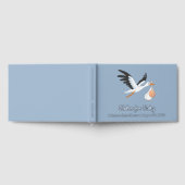 ブルーベビーシャワーフォイルにコウノトリ ゲストブック (全面)