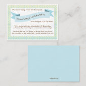 ブルーベビーシャワーブック挿入リクエストカード エンクロージャーカード (正面/裏面)