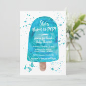 ブルーベビーシャワーポップ・アートの招待状に行く 招待状 (スタンド正面)