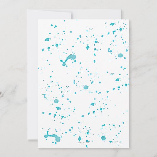 ブルーベビーシャワーポップ・アートの招待状に行く 招待状 (裏面)