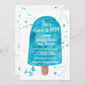 ブルーベビーシャワーポップ・アートの招待状に行く 招待状 (正面/裏面)