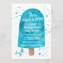 ブルーベビーシャワーポップ・アートの招待状に行く