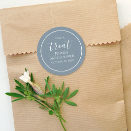 ブルーベビーシャワーミニマル書道台本 ラウンドシール