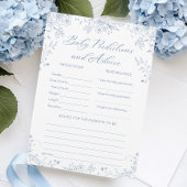 ブルーベビーシャワー予測とアドバイスゲームカード 招待状