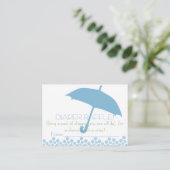 ブルーベビーシャワー傘おむつラッフルチケット エンクロージャーカード (スタンド正面)