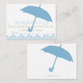 ブルーベビーシャワー傘おむつラッフルチケット エンクロージャーカード (正面/裏面)