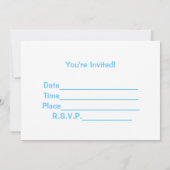 ブルーベビーシャワー招待状 招待状 (裏面)