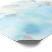 ブルーベビーシャワー歓迎サインを待つことができる ポスター (角)