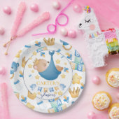 ブルーベビーシャワー男の赤ちゃんベア ペーパープレート (パーティー)