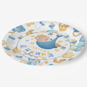 ブルーベビーシャワー男の赤ちゃんベア ペーパープレート (アングル)