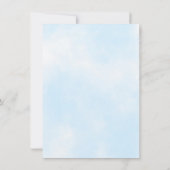 ブルーベビーシャワー詩春葉緑色 サンキューカード (裏面)