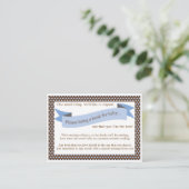 ブルーベビーシャワー ブック挿入リクエストカード エンクロージャーカード (スタンド正面)