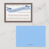 ブルーベビーシャワー ブック挿入リクエストカード エンクロージャーカード (正面/裏面)