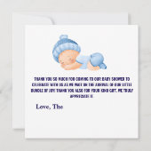 ブルーベビーシャワー、ベビーボーイシャワー サンキューカード (裏面)