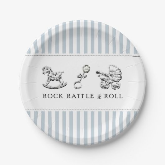 ブルーベビーシャワー ペーパープレート (正面)