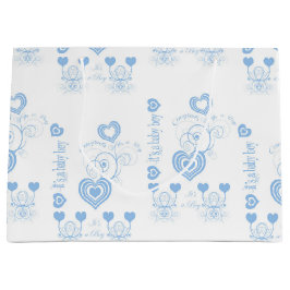 ブルーベビーシャワー ラージペーパーバッグ