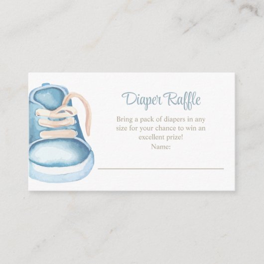 ブルーベビーシューズおむつラッフルエンクロージャカード エンクロージャーカード (正面)