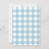 ブルーベビーシューズリトルキャンパー誕生日 招待状 (裏面)