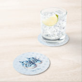 ブルーベビーシューズ紙コースター ラウンドペーパーコースター (インサイチュ)