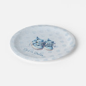 ブルーベビーシューズ紙プレート ペーパープレート (アングル)