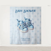ブルーベビーシューズ背景 タペストリー (正面)