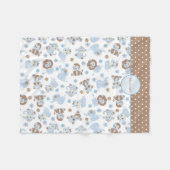 ブルーベビージャングル動物パターパーソナライズされたン フリースブランケット (正面(横))