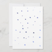 ブルーベビースターダストスカイスターウォーター色ベビーシャワー 招待状 (裏面)