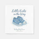 ブルーベビースニーカー赤ちゃんシャワー スタンダードカクテルナプキン (正面)