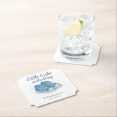 ブルーベビースニーカー赤ちゃんシャワー ペーパーコースター (インサイチュ)